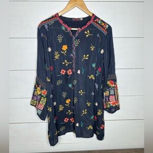 Johnny Was Beautiful Embroidered Tazanna Tunic Size XL